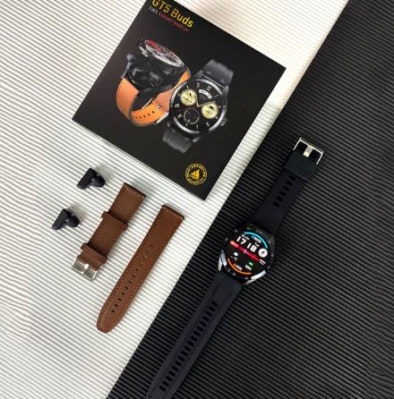 GT5  2 In 1 Wireless Earphones  Smart Watch