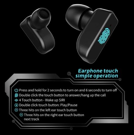 GT5  2 In 1 Wireless Earphones  Smart Watch